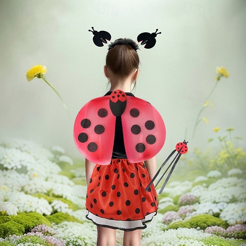 Ladybug Halloween Cosplay Costume Funny Costumes Carnival Costume Cosplay Kid's Girls' Carnival Masquerade Mardi Gras Performance Party Halloween Easy Halloween Costumes Dress Up2