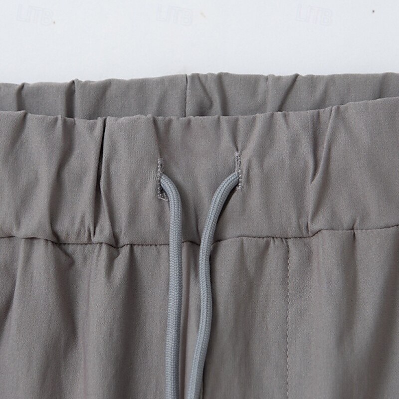 Men's Cargo Pants Tapered pants Trousers Drawstring Elastic Waist Multi Pocket Plain Wearable Outdoor Daily Camping & Hiking Fashion Classic Black Army Green4