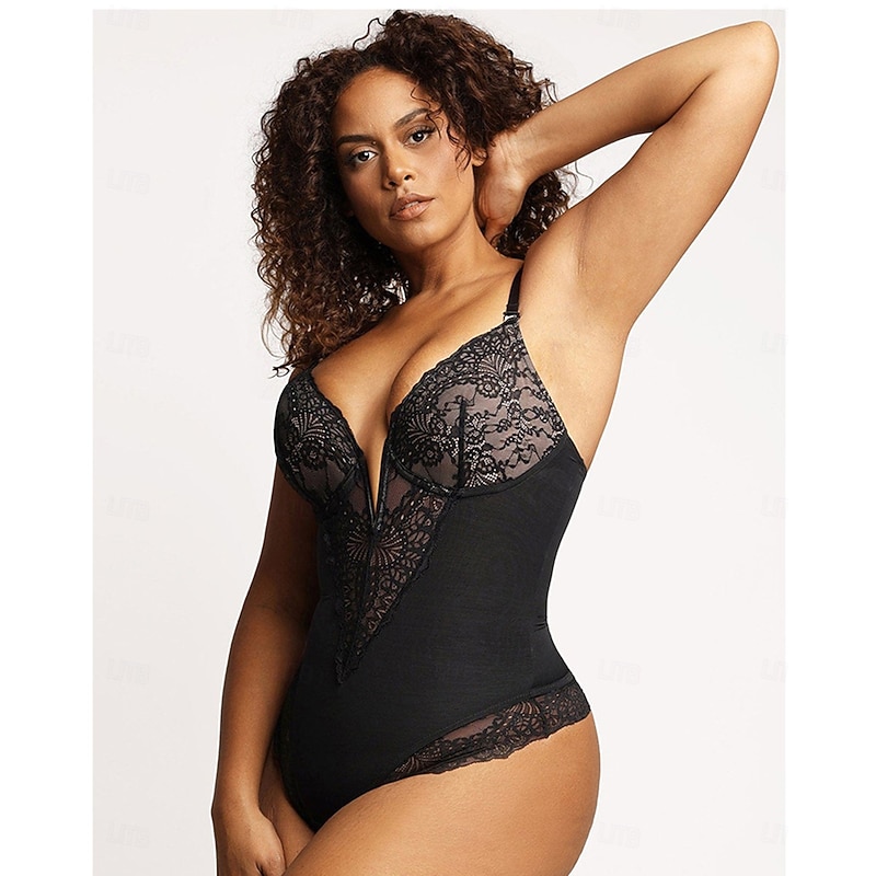 Women's Lace Shapewear Nightwear - Nylon Spandex Solid Colored Home Outfits 5