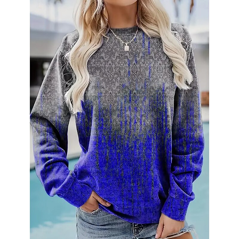 Women's Sweatshirt Graphic Street Dailywear Print Casual Crew Neck Long Sleeve Micro-elastic Fall Winter Comfrt Breathable Soft Fabric