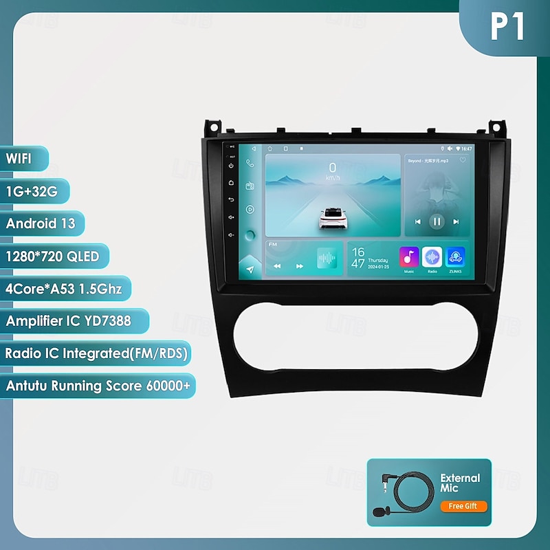 Car Radio Multimedia Player For 2004 - 2011 Mercedes Benz W203 W209 Android 9 inch Car Radio Multimedia Player GPS Navigation DSP Bluetooth HD Screen3