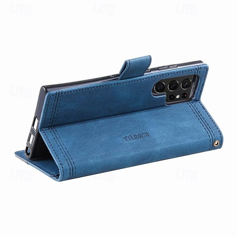 Phone Case For S25 S23 S22 Plus  Ultra S23 FE S20 A25 A15 A14 A34 A54 Wallet Case with Stand Holder with Wrist Strap Card Slot Retro TPU PU Leather2