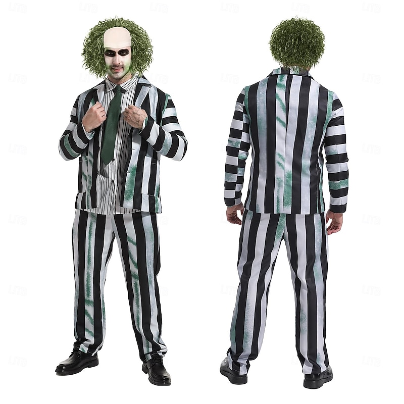 Beetlejuice Lydia Deetz Halloween Suits & Blazers Halloween Group Couples Costumes Beetlejuice 2 Horror Movie Horror Adults' Couple's Men's Women's Carnival Party / Evening Easy Halloween Costumes3