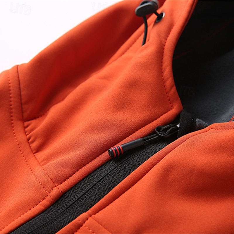 Men's Hiking Fleece Jacket Winter Outdoor Thermal Warm Fleece Lining Waterproof Windproof Fleece Jackets Full Zip Climbing Camping / Hiking / Caving Traveling Black Army Green Navy Blue Orange3