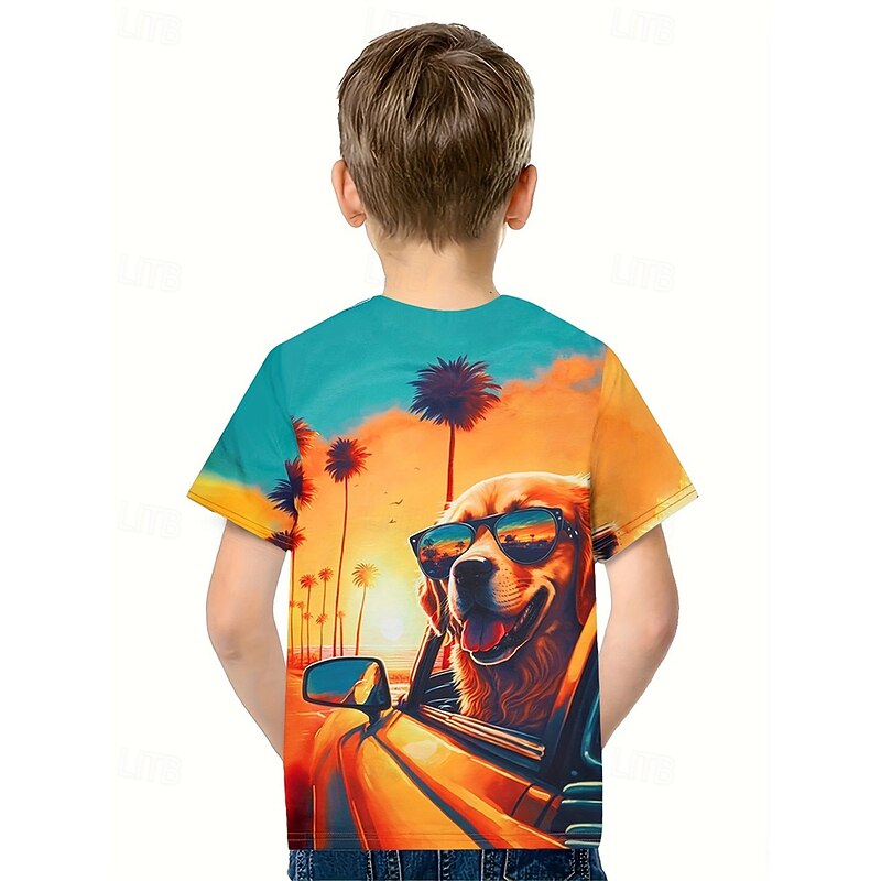 Boys 3D Graphic Dog T shirt Tee Short Sleeve Summer Spring Fashion Basic Kids 4-12 Years Crew Neck Outdoor Casual Daily Regular Fit2