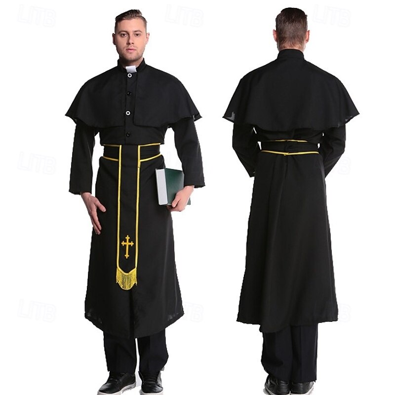 Nun Priest Halloween Cosplay Costume Couples' Costumes Couples Cosplay Sexy Costume Adults' Men's Women's Carnival Masquerade Easy Halloween Costumes Dress Up2