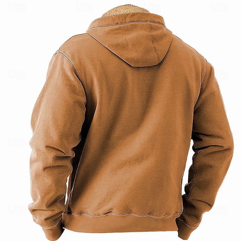 Men's American US Flag Fleece Hoodie Hoodies Fashion Cool Long Sleeve Hooded Holiday Streetwear Blue Brown Zipper Pocket Fall Winter Designer3