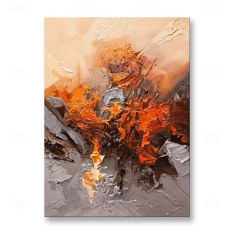 Handmade Oil Paintings Canvas Wall Art Decoration Modern Orange Abstract Texture for Home Decor Rolled Frameless Unstretched Painting4
