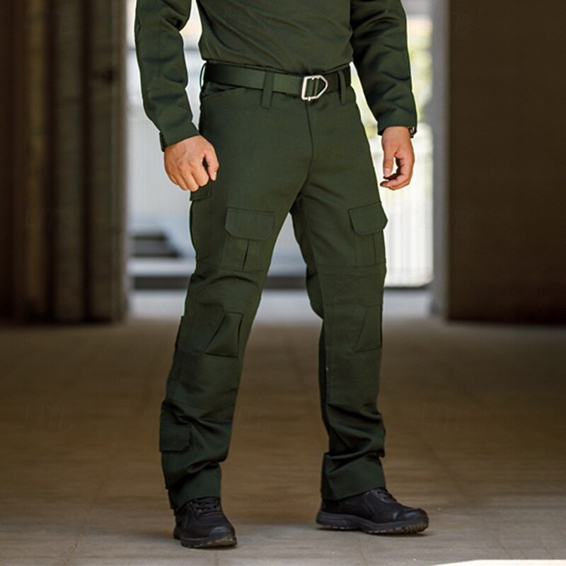 Men's Cargo Pants Tactical Pants Trousers Hiking Pants Buttons Multi Pocket Camo Plain Wearable Outdoor Daily Camping & Hiking Fashion Classic Black Army Green2