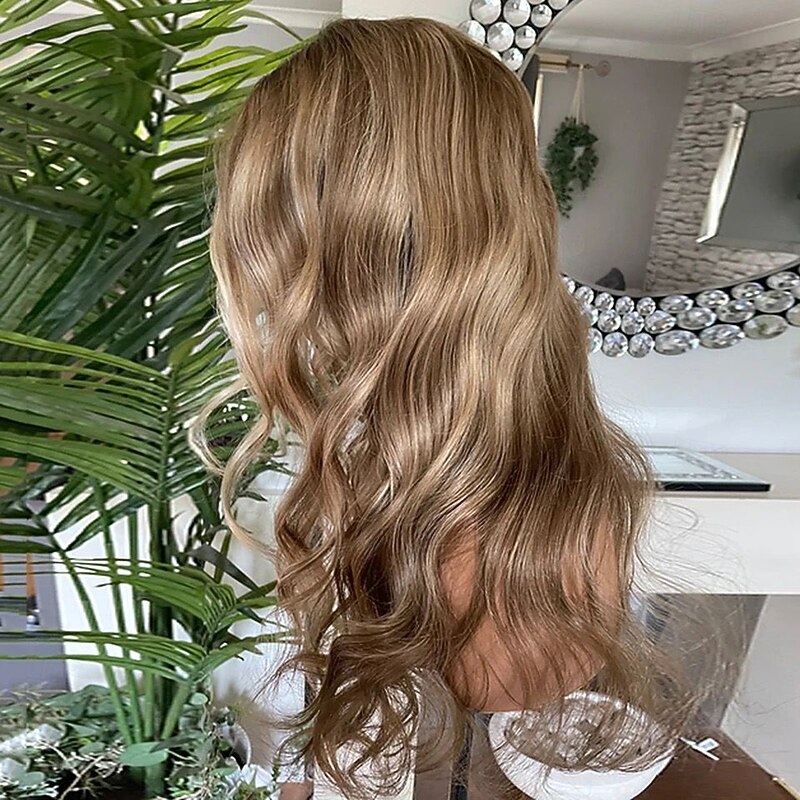 Unprocessed Virgin Hair 13x4 Lace Front Wig Middle Part Brazilian Hair Wavy Blonde Brown Multi-color Wig 130% 150% Density Highlighted / Balayage Hair Natural Hairline Glueless Pre-Plucked For Women4