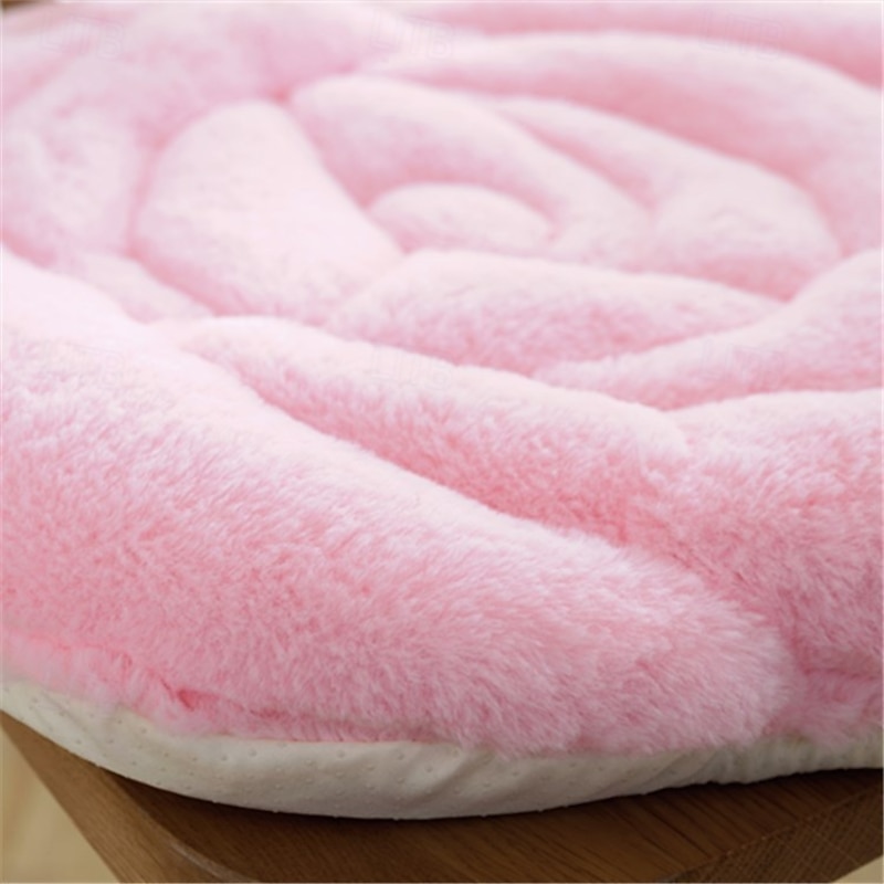 Rose Flower Chair Seat Cushion Fluffy Chair Pad Soft Plush Seat Pillow Home Office Floor Pillow Sofa No Slip Sofa Chair Pads Chair Cushion Comfort Armchair Car Seat Cushion Pain Relief Cushion2