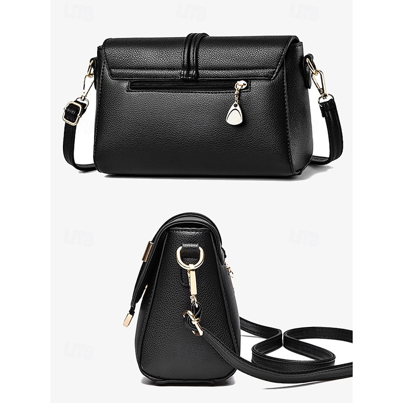 Women's Faux Leather Crossbody Bags in Black and Burgundy – Elegant Shoulder Bags for Everyday Use and Special Occasions4