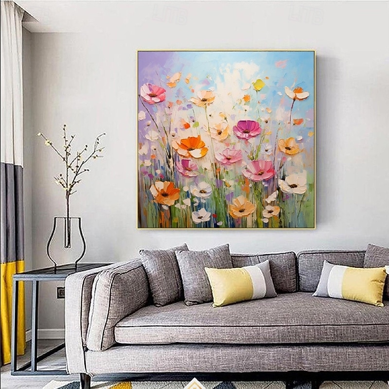 Handmade Plum Blossom Flowers Painting Palette knife Abstract Floral oil painting wall art Textured Impressionism flower Paintings Modern Decorative Paintings Room art