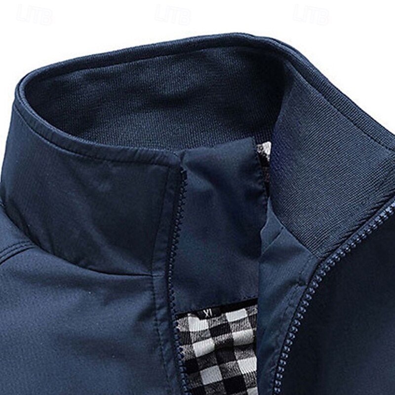 Men's Transition Jacket Casual Jacket Daily Breathable Pocket All Seasons Plain Classic Stand Collar Regular Black Red Blue Green Khaki Jacket4