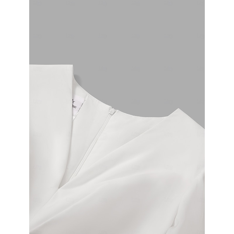 A-Line Evening Gown High Split Dress Formal Wedding Guest Floor Length Long Sleeve V Neck Belt / Sash Satin with Pleats Slit4