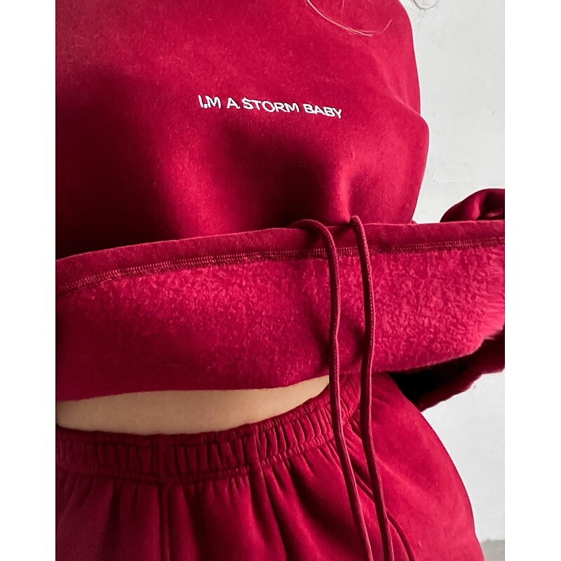 Comfry Fleece Women's Sweatshirt Outdoor Warm Long Sleeve Red Spring Fall4