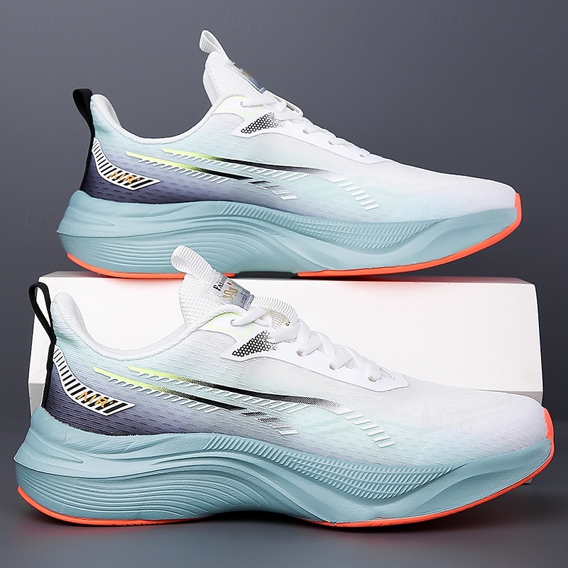 Men's Lightweight Breathable White Running Sneakers – Cushioning Athletic Shoes for Outdoor Sports and Fitness2