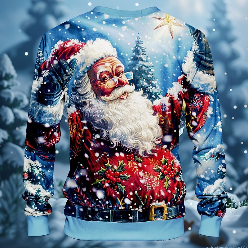 Christmas Men's Santa Claus Sweatshirts Sweatshirt Sweatshirt Long Sleeve Sweatshirt Crew Neck Party Casual 3D Printing Party Holiday Crewneck Winter Spring &  Fall2