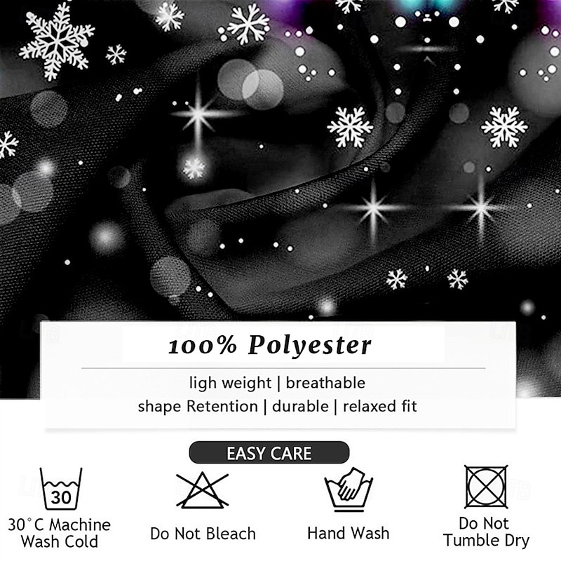 Christmas Men's Christmas Scene Printed Shirts Snowflake Fashion Casual Button Up Long Sleeve Party Evening Daily Fall Winter Spring & Summer Collar Button Up 3D Print Thin Black Polyester3