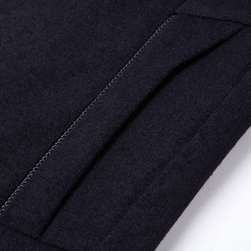 Men's Wool Coat Overcoat Trench Coat Long Trench Coat Daily Vacation Fall & Winter Polyester Thermal Warm Windproof Outerwear Clothing Apparel Fashion Classic Plain Pocket Lapel Single Breasted2