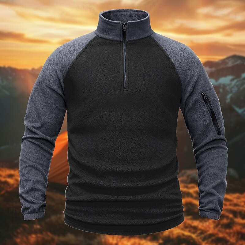 Men's Hiking Fleece Jacket Winter Outdoor Patchwork Soft Comfortable Warm Warm Tactical Jacket Sport Fleece Hooded Jacket Winter Adventure Jacket Climbing Camping / Hiking / Caving Traveling Dark