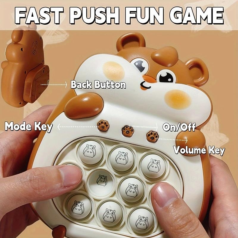 1pc Intelligence Toy, 4 Modes, 999 Game Levels, With Lights, Fast Press Game Console, Handheld Game Console, Fast Puzzle Game Console, Press Bubble Fidget Toy, Game Console4