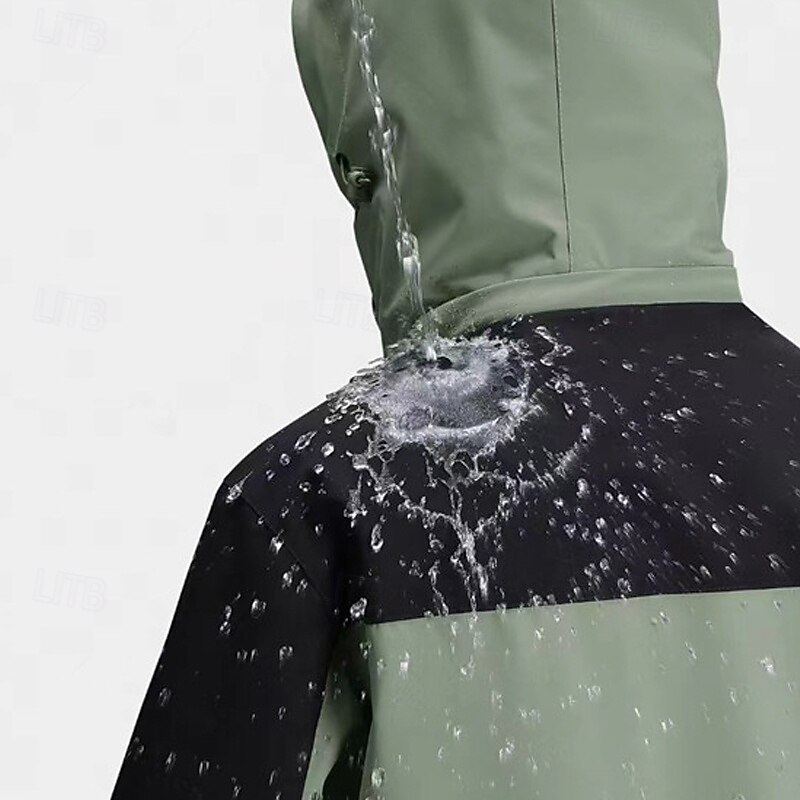 Men's Women's Hiking Jacket Winter Outdoor Color Block Waterproof Windproof Front Zipper Lightweight Jacket Full Zip Camping / Hiking / Caving Black Pink Camel Brown Green3