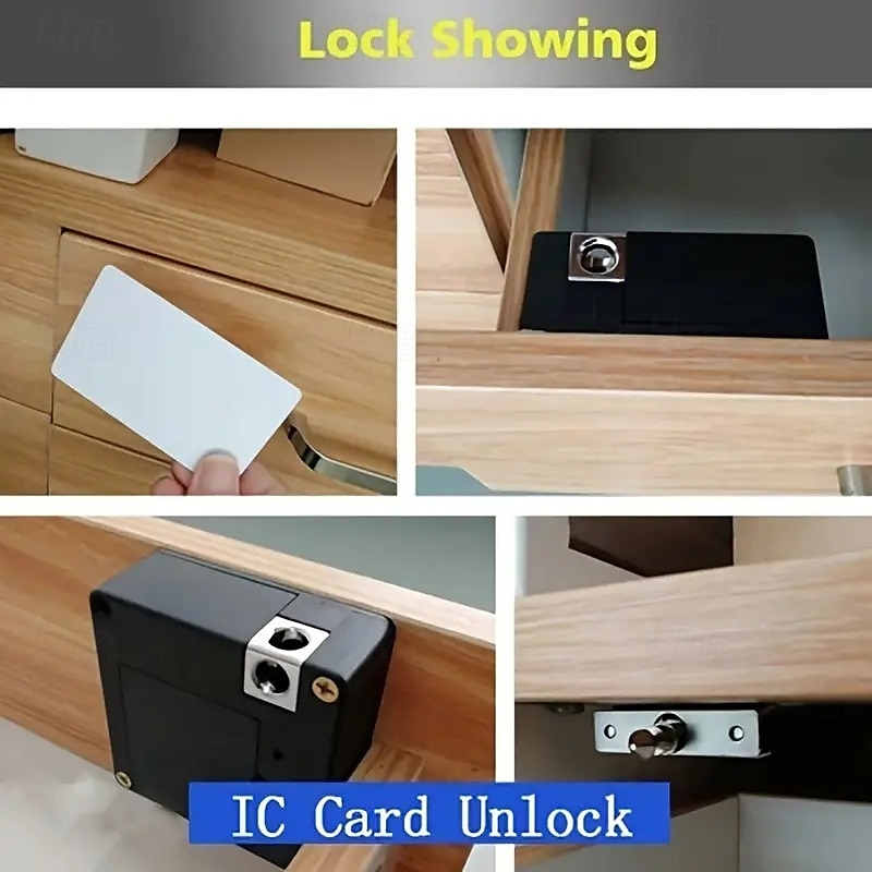 Bluetooth Invisible Cabinet Lock RFID Sensor Smart Drawer Security No Drill Keyless File Cabinet Invisible Lock APP Unlock4