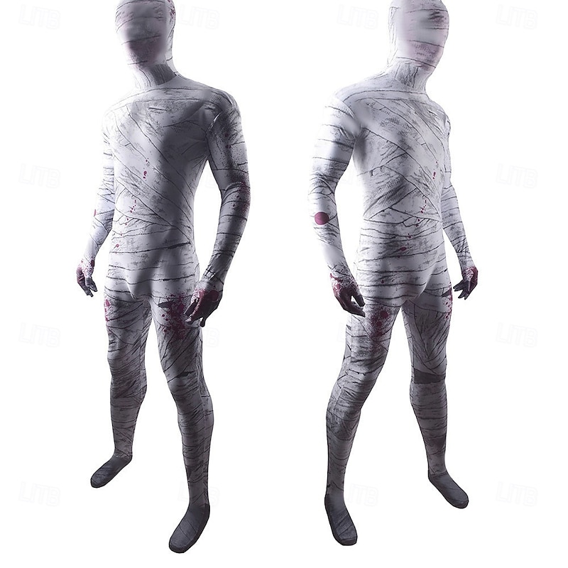 Mummy Halloween Cosplay Costume Masquerade Adults' Men's Women's Carnival Masquerade Party Halloween Masquerade Easy Halloween Costumes Dress Up2