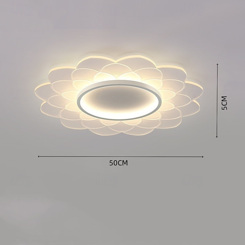 LED Ceiling Light Stepless Dimming 40/50/60cm 1-Light Luxury Flower Type Flush Mount Modern Design Metal Acrylic Hallways Staircases Dining 110-240V ONLY DIMMABLE WITH REMOTE CONTROL4