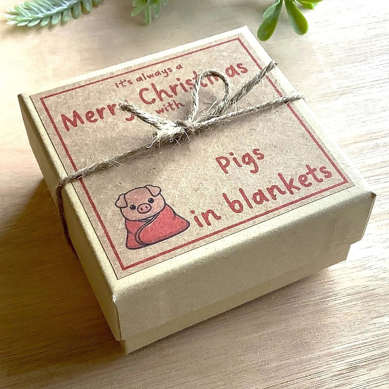 Pigs in Blankets Christmas Gift Plastic Cute Pink Piggy Hanging 3D Pink Pigs Blanket Pig Birthday Decor for Xmas Tree Ornament2