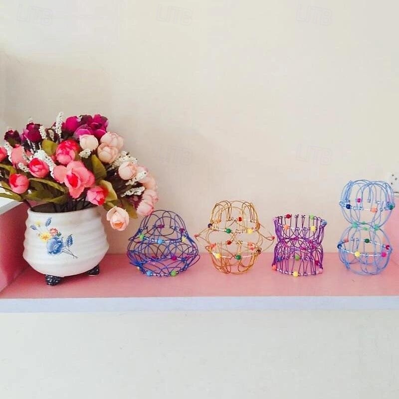 Mandala Decompression Flower Basket & Steel Ring Sensory Toys - Relieve Stress and Anxiety for Kids and Adults - Perfect Halloween and Christmas Gift for Fidgeters, Autistic and ADHD Individuals4