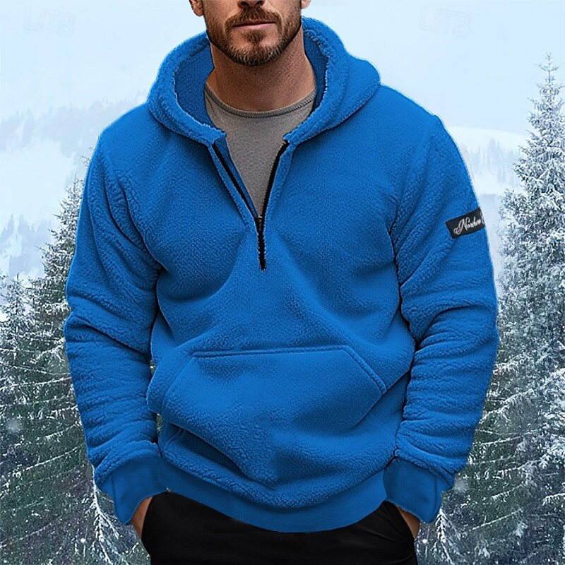 Men's Hoodie Full Zip Hoodie Fleece Jacket Black White Blue Gray Hooded Plain Pocket Sports & Outdoor Daily Holiday Polyester Streetwear Cool Casual Fall & Winter Clothing Apparel Hoodies Sweatshirts2
