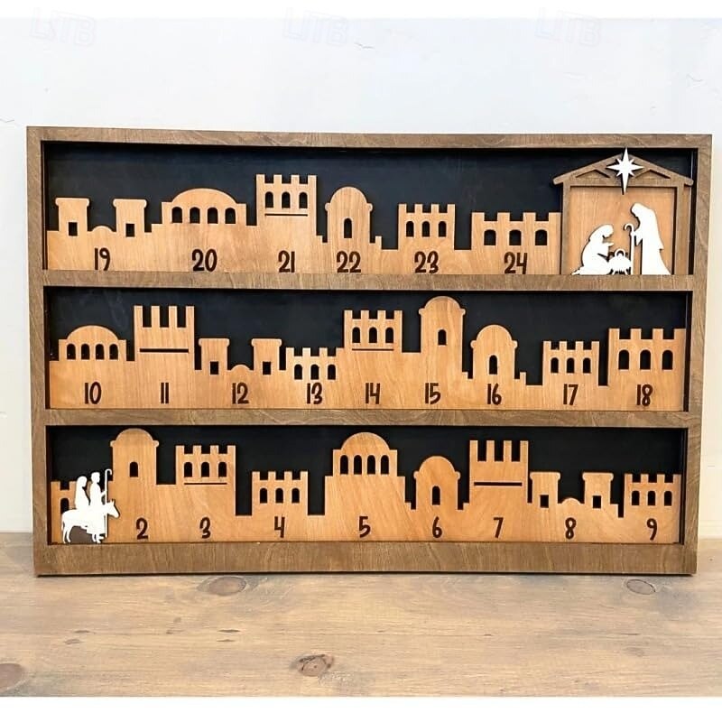 Nativity Advent Calendar, Wooden Advent Calendar, Christmas Vacation Advent Calendar 2025, Christian Holiday Decor, Christmas Countdown, Christ Centered Christmas