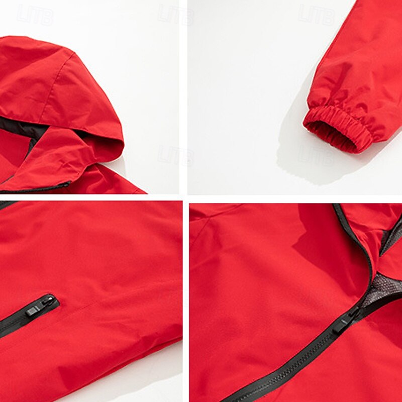 Men's Softshell Jacket Hiking Jacket Outdoor Windproof Water Resistant Windbreaker Jacket Lightweight Puffer Jacket Traveling Black Red Navy Blue Royal Blue Orange2