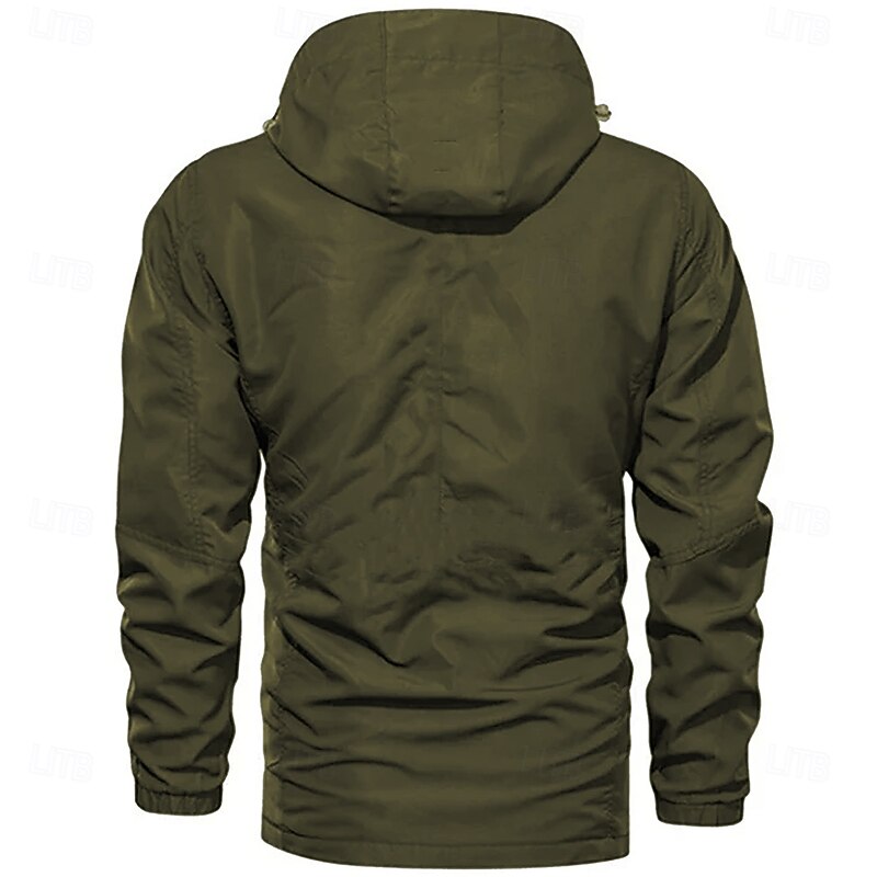 Men's Flag American US Flag Outdoor Jacket Coat Hoodie Jacket Tactical Practical Waterproof Casual Sports Outdoor Daily Wear Zip Front Adjustable Drawstring Hood Graphic Fall Winter Standing Collar3