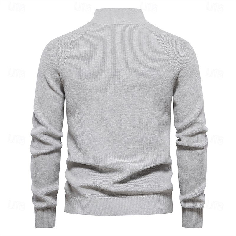 New Autumn Cotton Zipper Cardigans for Men Fashion Casual Social Men Sweaters High Collar Warm Winter Knitted Sweater Men2
