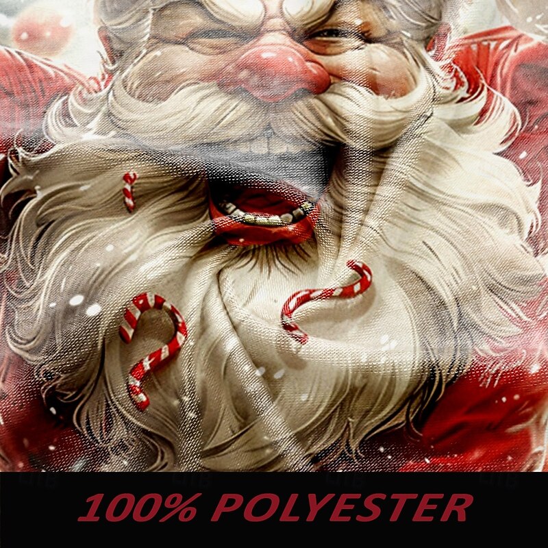 Christmas Men's Santa Claus 3D T-shirts Santa Claus Fashion Athleisure 3D Print Tee Street Sports Outdoor Yellow Red Blue Short Sleeve Crew Neck Summer Spring Clothing Apparel S M L XL XXL XXXL3