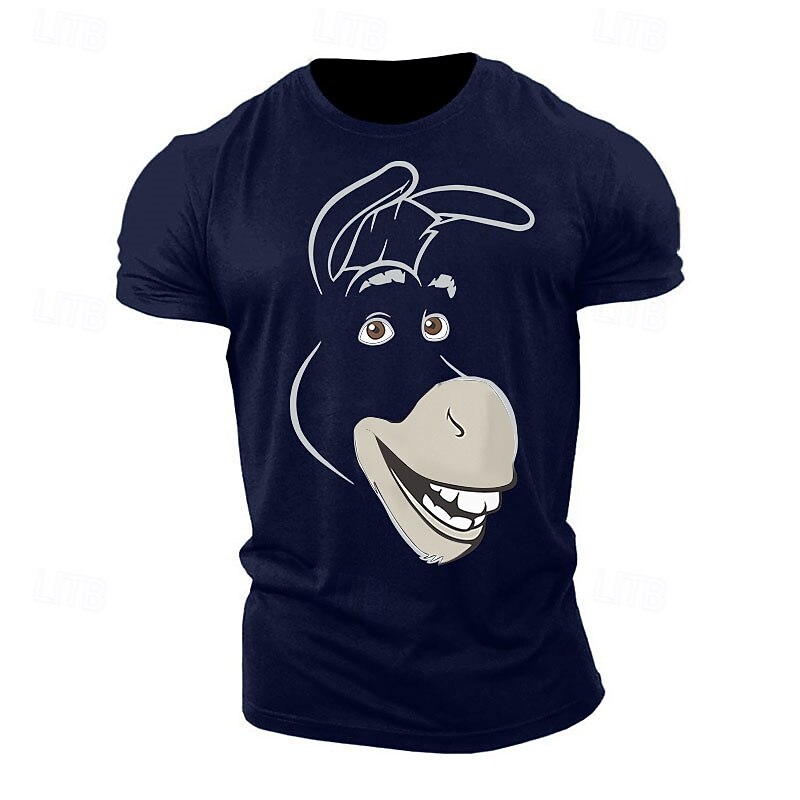 Men's Cartoon T Shirt Tee Top 100% Cotton Short Sleeve Graphic Shirt Heather Gray White Red Comfortable Tee Sports Outdoor Holiday Fashion Designer Clothing4