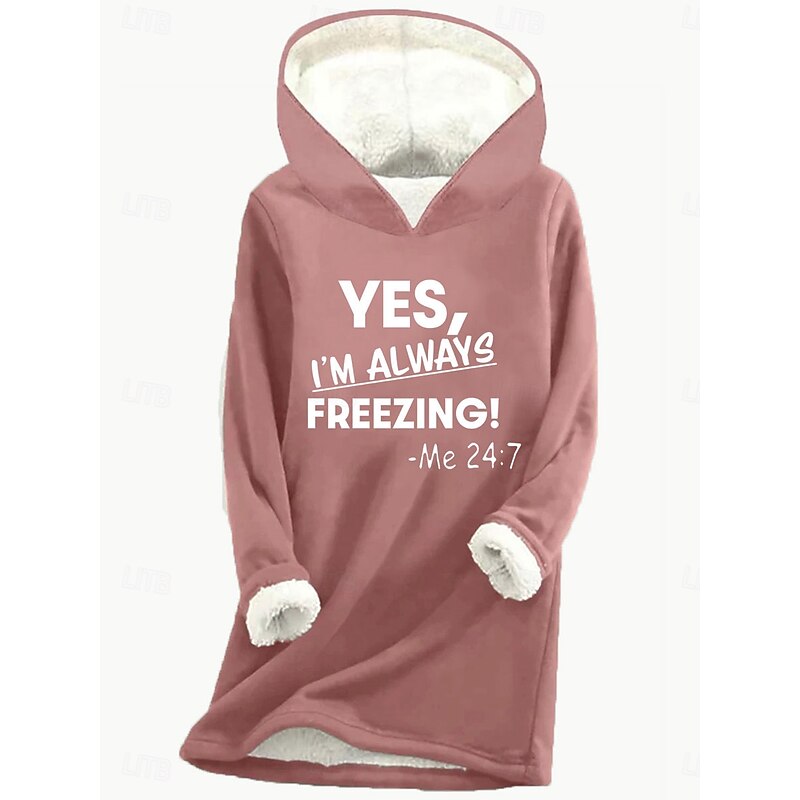 Women's Hoodie Sweatshirt Fleece Letter Street Dailywear Print Casual Comfrt Hoodie Long Sleeve Micro-elastic Fall Winter Fall & Winter Comfrt Breathable Soft Fabric