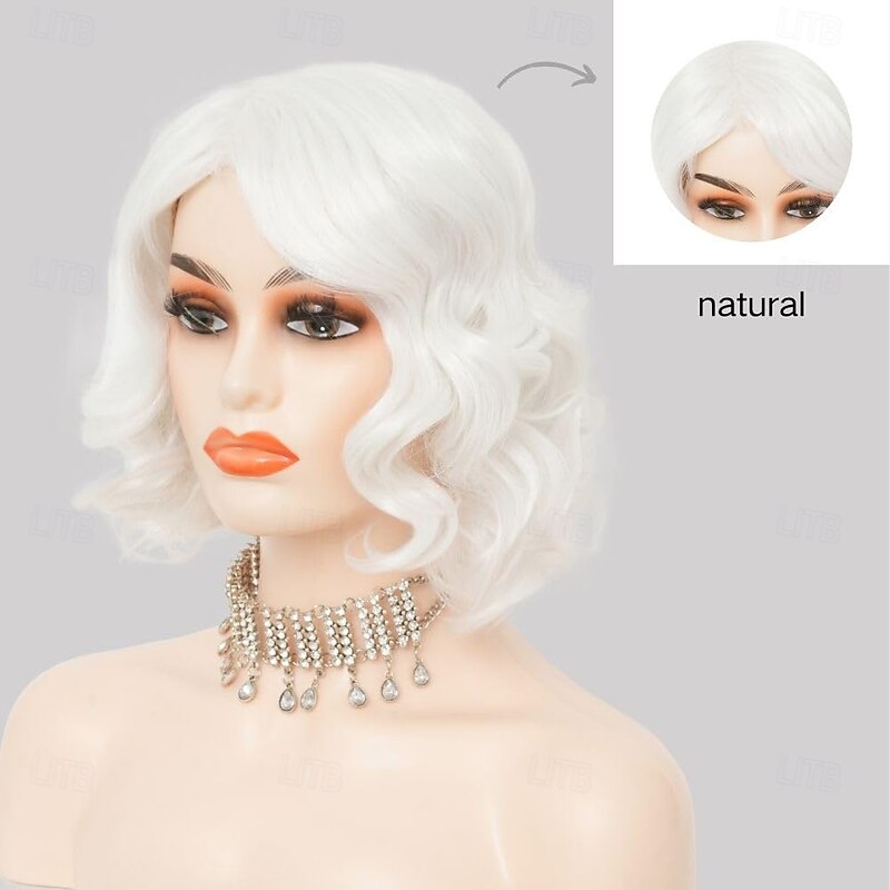 Short Curly Wig for Women 1920s Finger Wave Wig Cosplay Carnival Synthetic Hair Wigs Halloween Wigs3