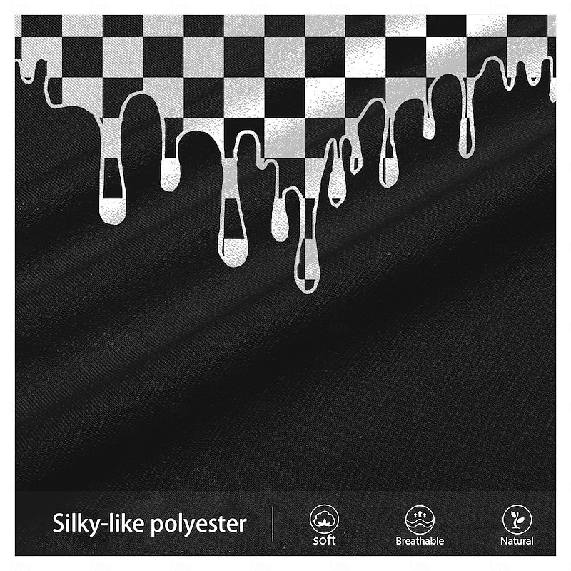 Men's Plaid / Check Sweatpants Joggers Pants Trousers Mid Waist Drawstring Elastic Waist Fashion Business Casual Street Dailywear Pocket Spring Fall Winter 3D Print Black3