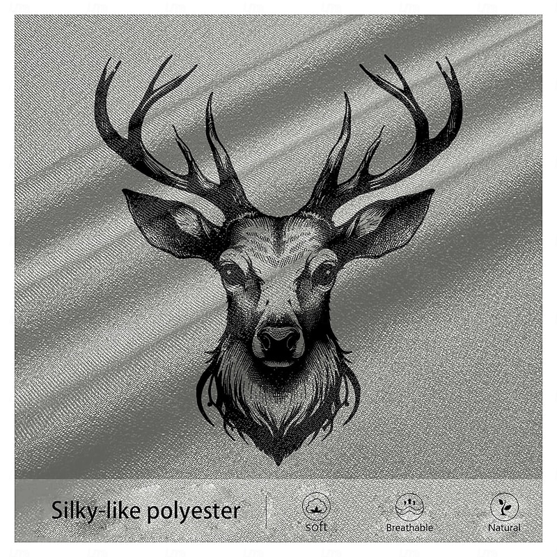Men's Deer T Shirt Long Sleeve T shirt 3D Print Crew Neck Shirt Fashion Daily Street Casual Gray Summer Spring Fall Clothing Apparel S M L XL XXL XXXL3