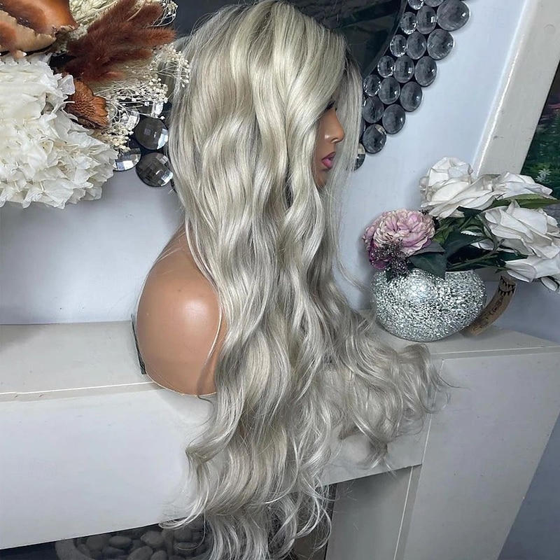 Remy Human Hair 13x4 Lace Front Wig Free Part Brazilian Hair Wavy Multi-color Wig 130% 150% Density Ombre Hair 100% Virgin Glueless For Women Long Human Hair Lace Wig3