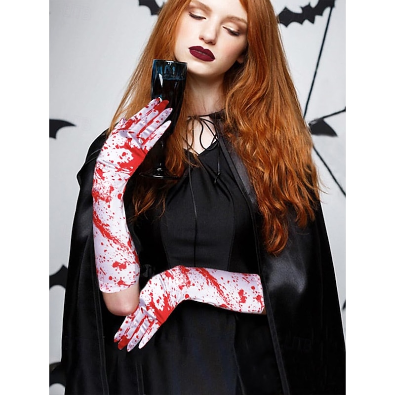 Halloween Blood Splatter Gloves and Socks Set - Creepy Costume Accessories for Horror-Themed Parties and Cosplay3