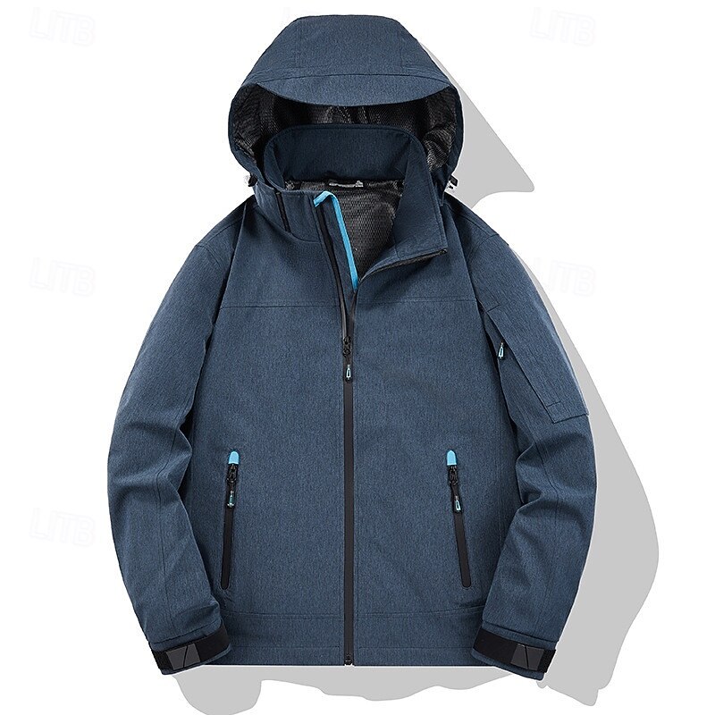 Men's Hiking Fleece Jacket Winter Outdoor Waterproof Soft Comfortable Warm Fleece Jackets Full Zip Camping / Hiking / Caving Traveling Winter Sports Blue Grey4