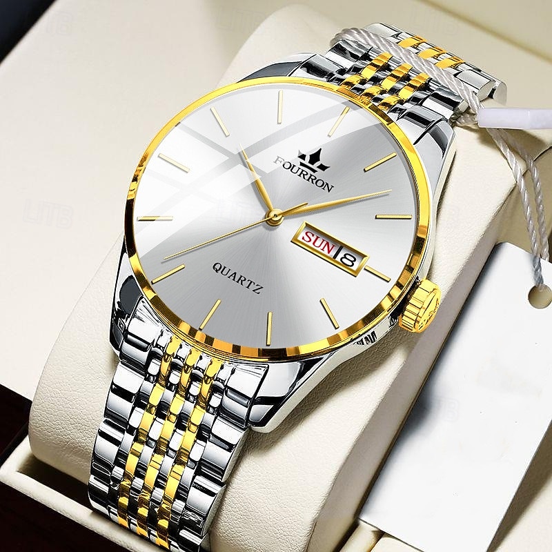 Men Quartz Watch Minimalist Sports Casual Business Calendar Date Week Waterproof Decoration Stainless Steel Watch2