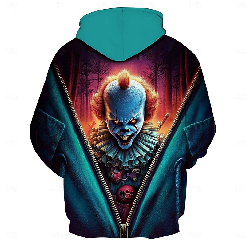 It Clown Killer Clown Hoodie Pullover Halloween 3D Graphic For Couple's Men's Women's Adults' Halloween Carnival Masquerade 3D Print Party Casual Daily3