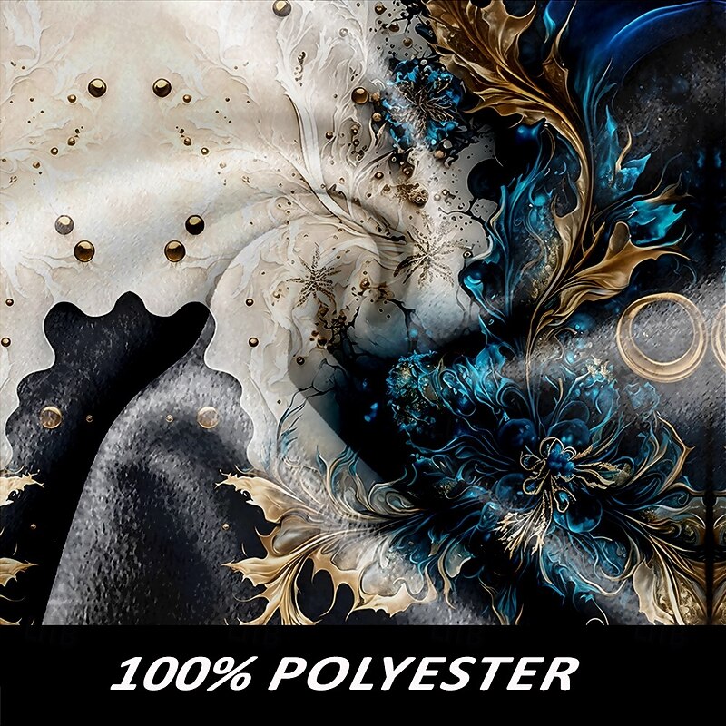 Men's Graphic Winter Coat Fleece Jacket Overcoat Thermal Comfortable Artistic Party Evening Wear Daily Wear 3D Print Buttons Front Pocket Winter Turndown Long Sleeve Blue3