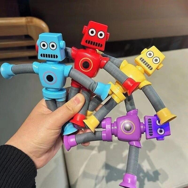 DIY Telescopic Tube Portable Versatile Cartoon Robot Decompressing Toy, Popular Creative Sensory Toy With Suction Cups, Halloween Decor, Thanksgiving, Christmas Gift3